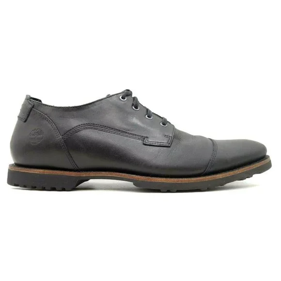 Timberland Logo Black Leather Cap Toe Lace Up Oxfords Shoes Men\'s 11.5 Men main image 3